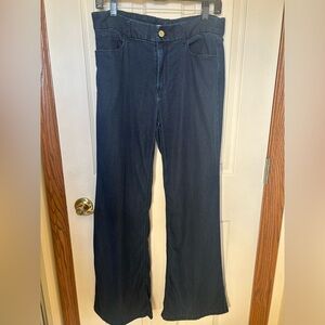 White House Black Market Wide Leg Dark Wash Jeans